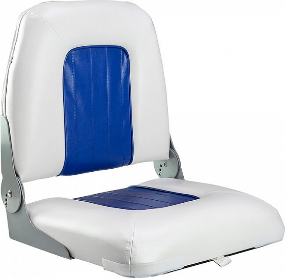 Кресло мягкое складное, обивка бело-синий винил Кресло мягкое складное, обивка бело-синий винил