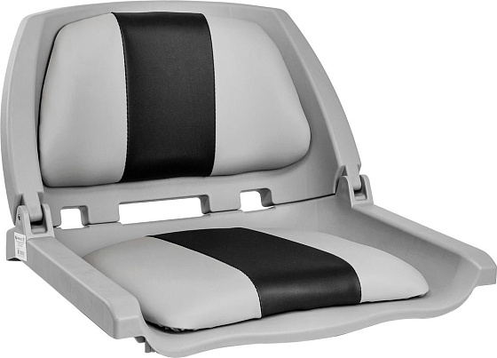 Кресло мягкое складное, обивка винил, цвет серый/угольный