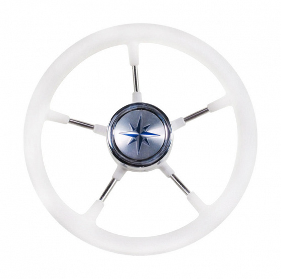 Рулевое колесо RIVA RSL обод белый, спицы серебряные д. 360 мм