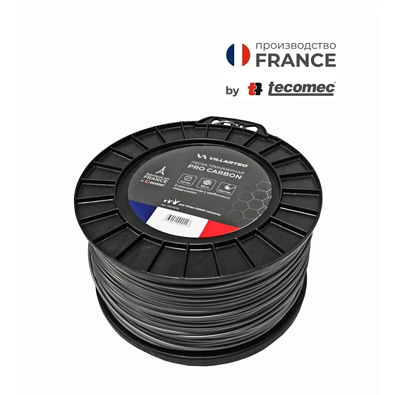 Леска для триммера Villartec PRO (by Tecomec) Carbon круглая двухкомпонентная 2.5 мм х 80 м Леска для триммера Villartec PRO (by Tecomec) Carbon круглая двухкомпонентная 2.5 мм х 80 м