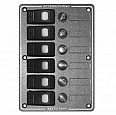 Панель выключателей «Marina», 6 клавиш, 6 плавких предохранителей, 190х133,25 мм