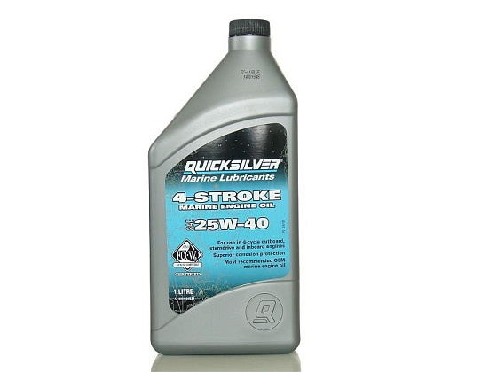 Масло для 4-х тактных лодочных моторов минеральное Quicksilver 25W40 1л