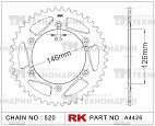 Звезда для мотоцикла ведомая алюминиевая A4426-49 