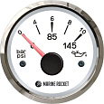 Указатель давления масла 0-10 бар, белый циферблат, нержавеющий ободок, д. 52 мм, Marine Rocket Указатель давления масла 0-10 бар, белый циферблат, нержавеющий ободок, д. 52 мм, Marine Rocket