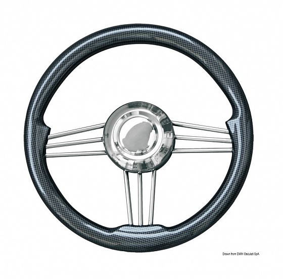 Рулевое колесо Osculati, диаметр 350 мм, цвет черный (имитация карбона)