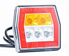 FT-121 LED фонарь задний 3-х позиционный (жёлтый указ. пов.),12-36V провод 1 метр