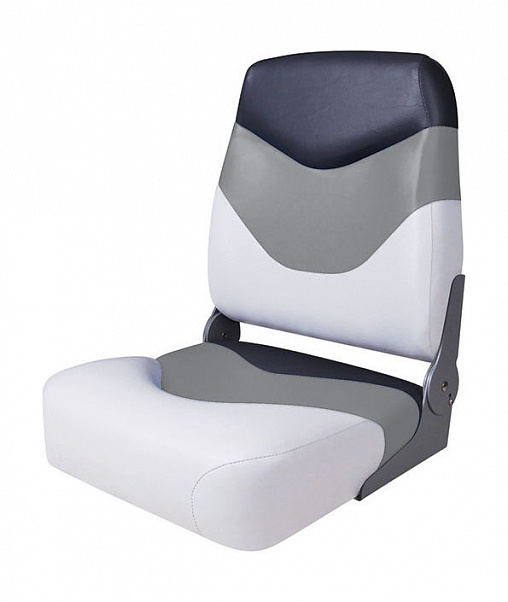 Кресло мягкое складное Premium, обивка винил, цвет белый/серый/угольный, Marine Rocket