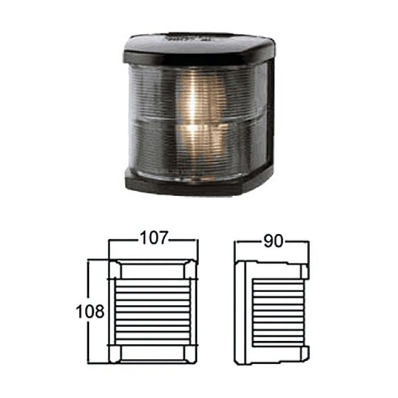Огонь топовый 108х107х90 мм черный корпус Огонь топовый 108х107х90 мм черный корпус