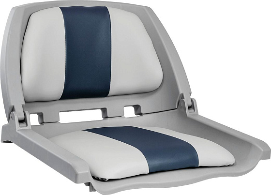 Кресло мягкое складное, обивка винил, цвет серый/синий