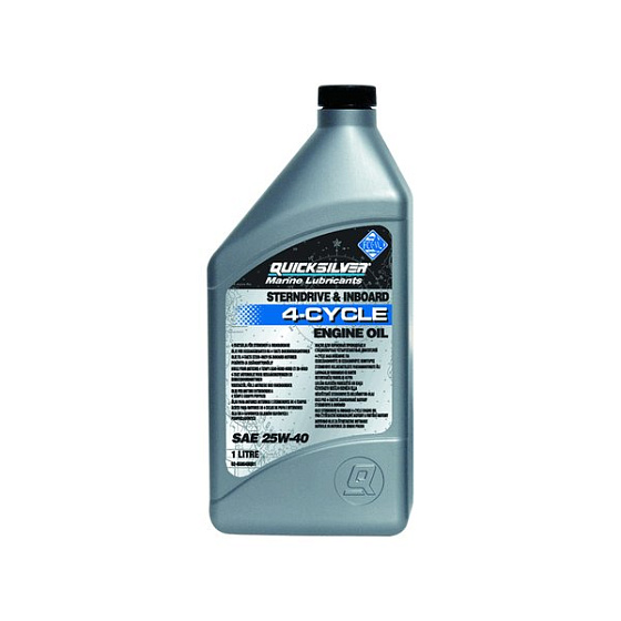 Масло для 4-х тактных лодочных моторов полусинтетическое Quicksilver 25W40 1л