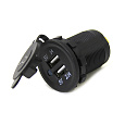Панель с двойным USB разъемом и подсветкой NEKEKE 12-24V Панель с двойным USB разъемом и подсветкой NEKEKE 12-24V