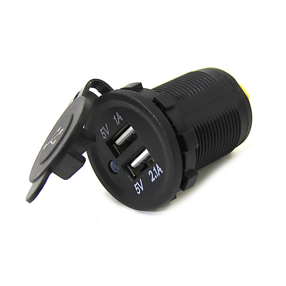 Панель с двойным USB разъемом и подсветкой NEKEKE 12-24V Панель с двойным USB разъемом и подсветкой NEKEKE 12-24V