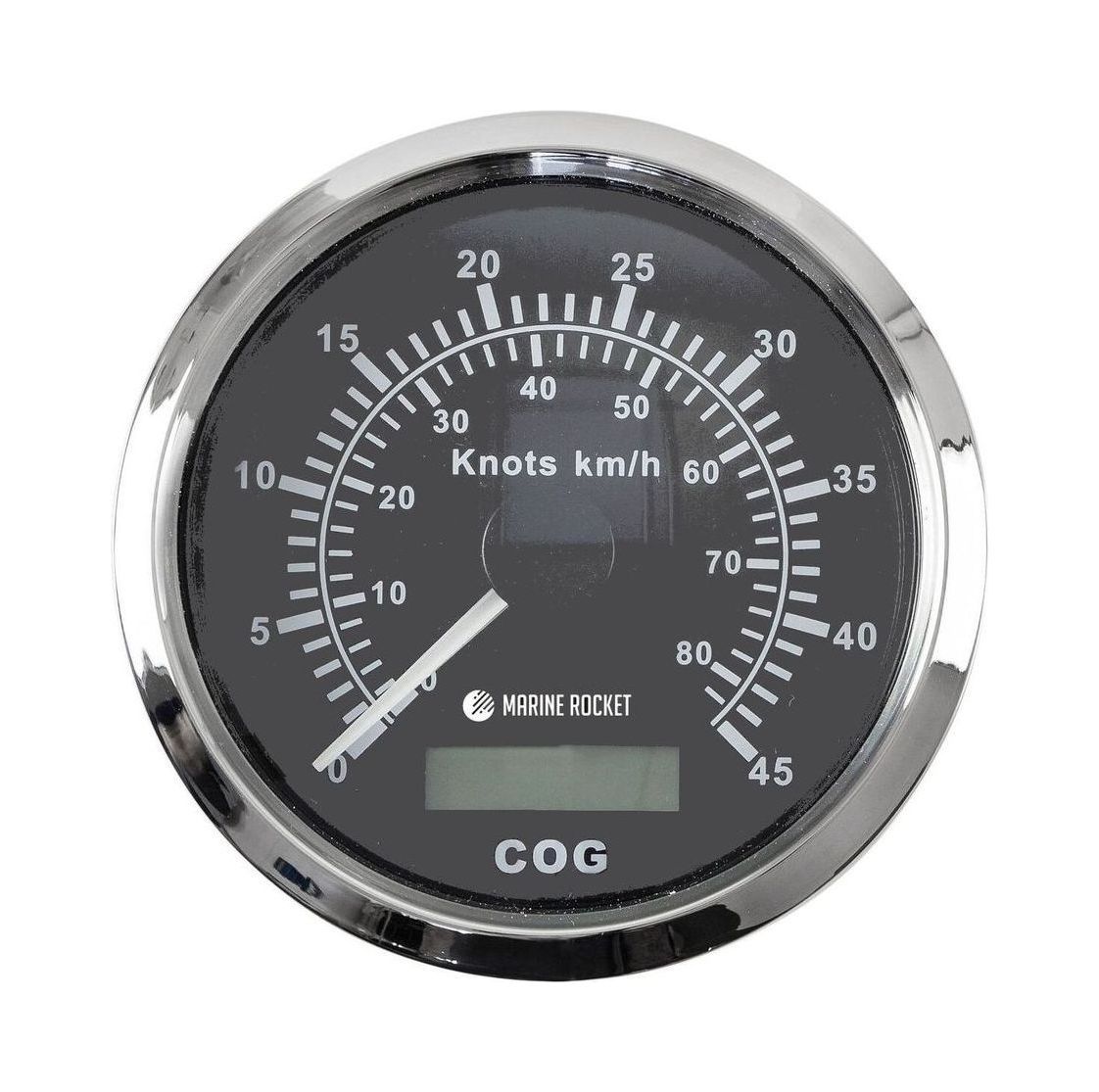 GPS-спидометр аналоговый 0-45 узлов, черный циферблат, нержавеющий ободок, выносная антенна, д. 85 м GPS-спидометр аналоговый 0-45 узлов, черный циферблат, нержавеющий ободок, выносная антенна, д. 85 м